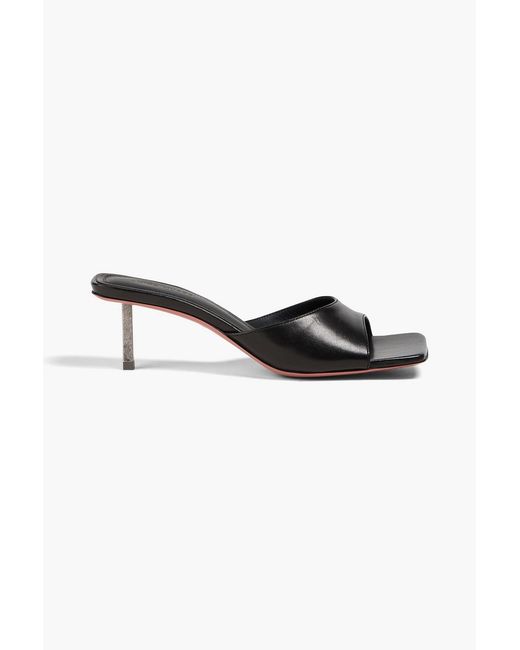 AMINA MUADDI Black Laura Leather Mules