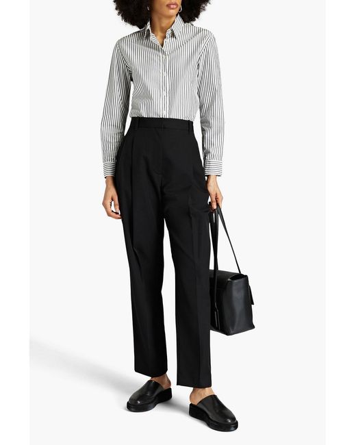3.1 Phillip Lim Black Wool-blend Twill Tapered Pants