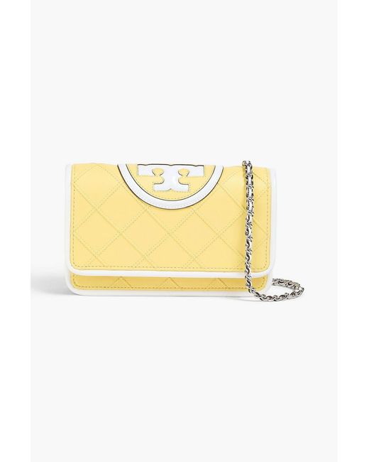 Tory Burch Yellow Fleming Quilted Leather Cross-body Bag