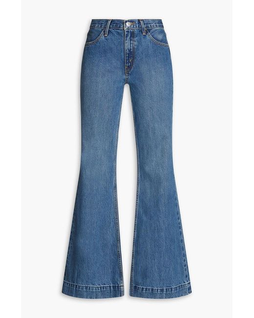 Re/done Blue 70s Low-rise Flared Jeans