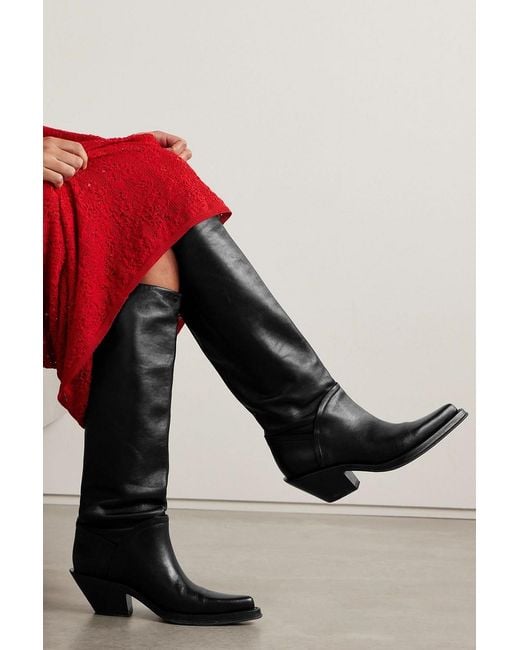 Gabriela Hearst Black Camero Leather Knee Boots
