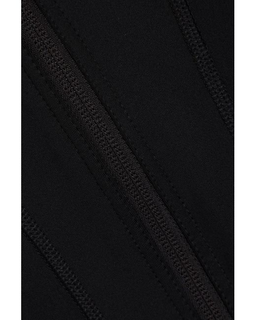 Adidas By Stella McCartney Black Appliquéd Lattice-trimmed Stretch-jersey Jacket