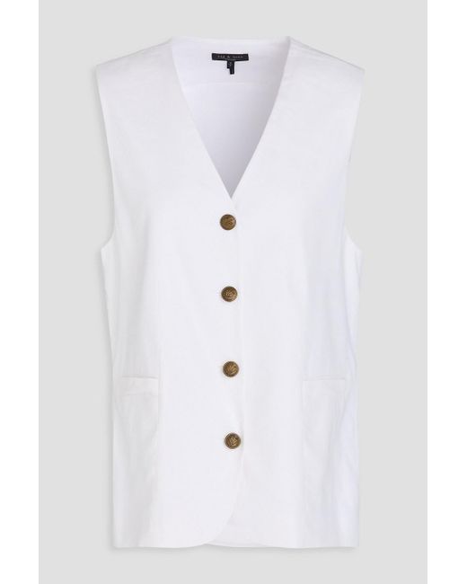 Rag & Bone Blue Charlotte weste aus einer leinenmischung