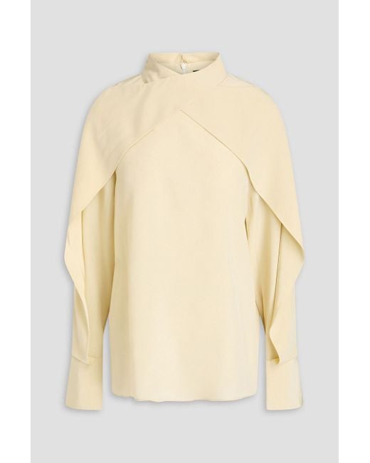 Joseph Natural Baile Draped Silk Crepe De Chine Blouse