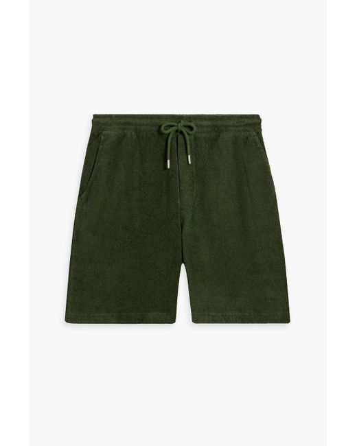 Hamilton and Hare Green Cotton-terry Drawstring Shorts for men