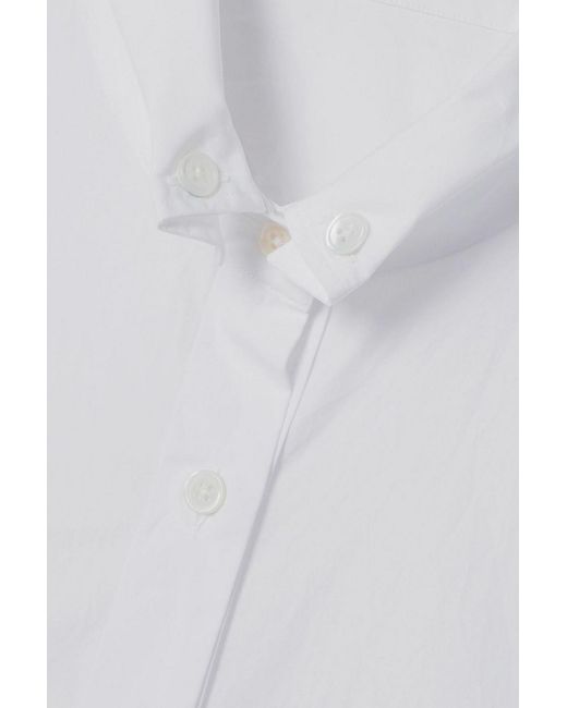 Ann Demeulemeester White Belted Cotton-Poplin Shirt