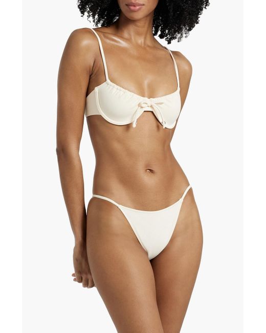 Solid & Striped White The Lolita Bow-Detailed Bikini Top