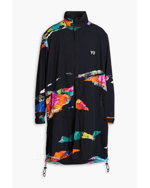 Y-3 Blue Printed Shell Coat for men