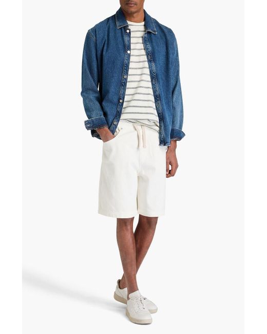 FRAME White Cotton Drawstring Chino Shorts for men