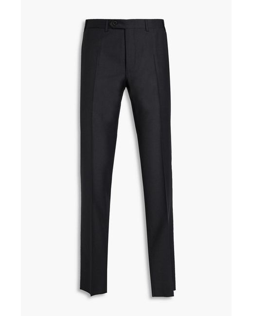 Canali Blue Tapered Wool-twill Pants for men