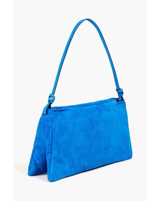 Staud Blue Vivi Suede Shoulder Bag