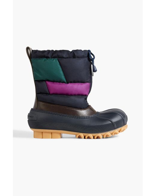 Stella McCartney Black Faux Leather-trimmed Quilted Shell And Rubber Ankle Boots