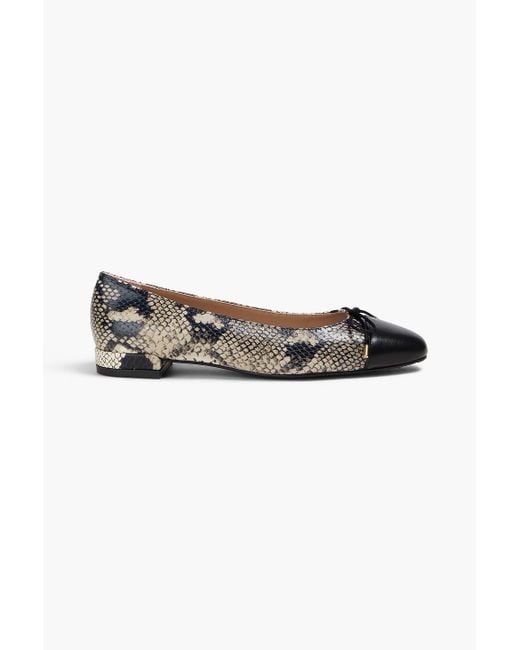 Stuart Weitzman Multicolor Smooth And Snake-Effect Leather Ballet Flats