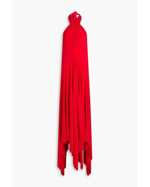 Norma Kamali Red Convertible Stretch-jersey Maxi Dress