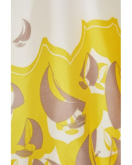 Zimmermann Yellow Bedruckte cropped kapuzenjacke aus seiden-twill