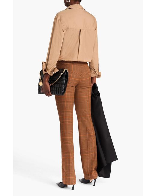 Stella McCartney Brown Houndstooth Wool Bootcut Pants