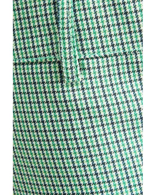 Etro Green Houndstooth Woven Flared Pants