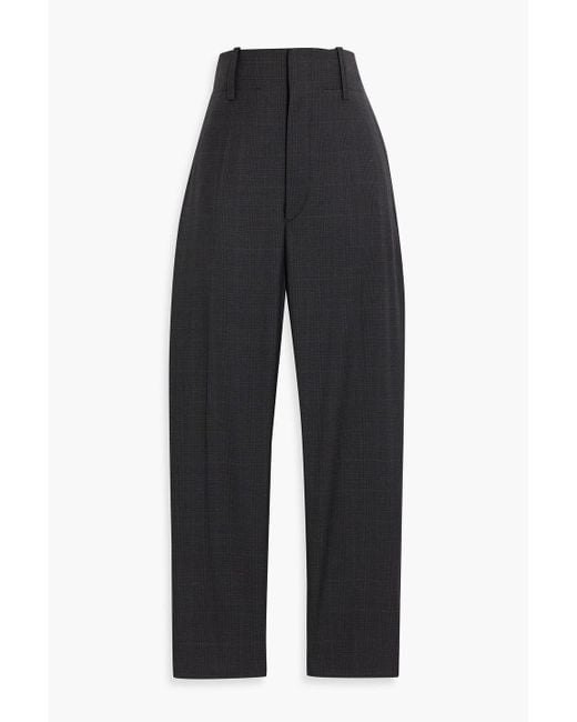 Isabel Marant Blue Noah Cropped Prince Of Wales Checked Wool Tapered Pants