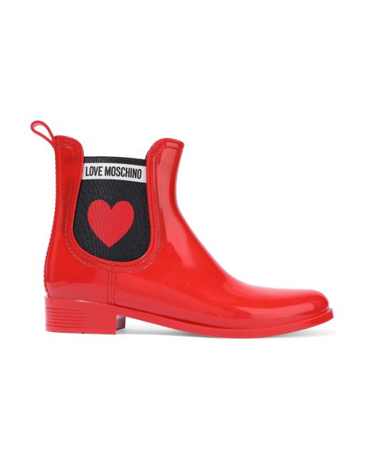 moschino red boots