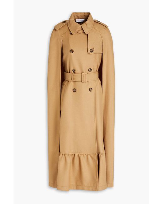 RED Valentino Natural Cape-effect Wool-gabardine Trench Coat