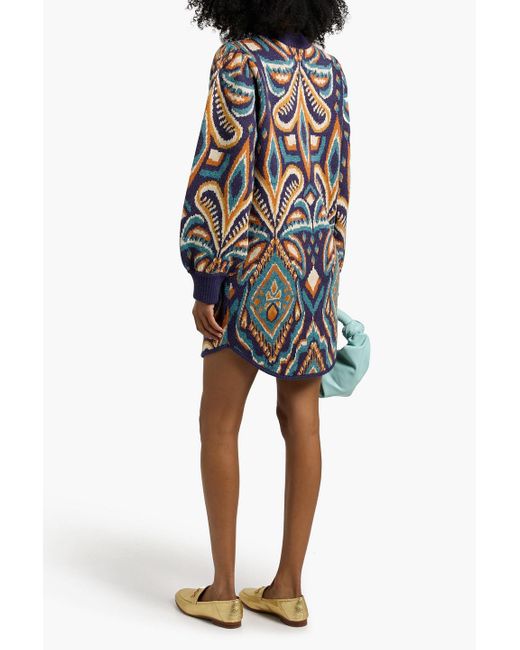 FARM Rio Jacquard-Knit Mini Dress in Blue | Lyst FARM Rio Jacquard-Knit Mini Dress in Blue | Lyst