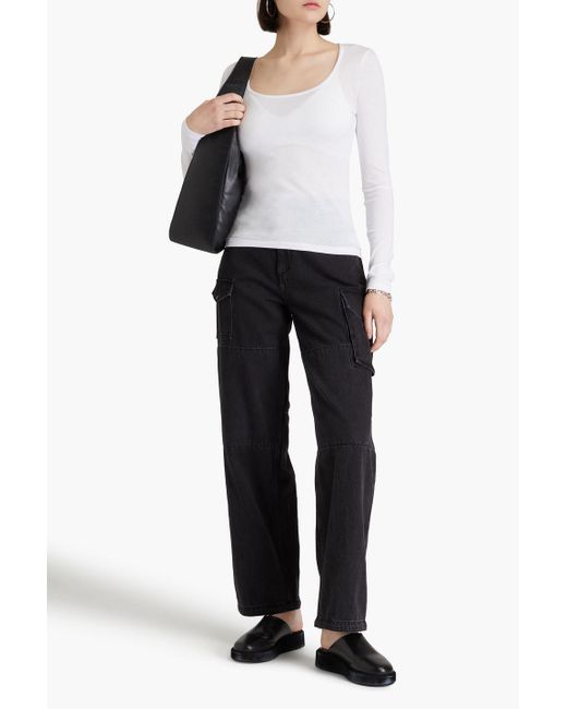 Rag & Bone White Shaw oberteil aus jersey aus einer baumwoll-modalmischung
