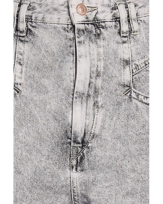 Isabel Marant Gray Padeloisa Acid-Wash High-Rise Tapered Jeans