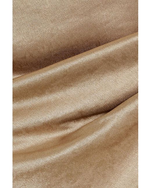 Bec & Bridge Natural Dreamer One-Shoulder Satin Maxi Dress