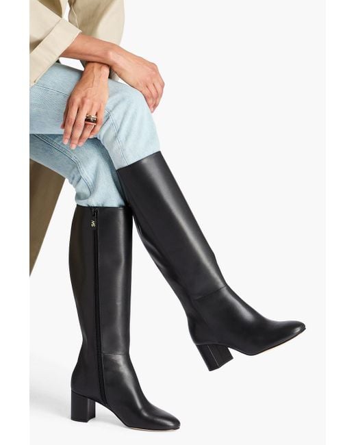 Stuart Weitzman Black Celina 60 Leather Knee Boots