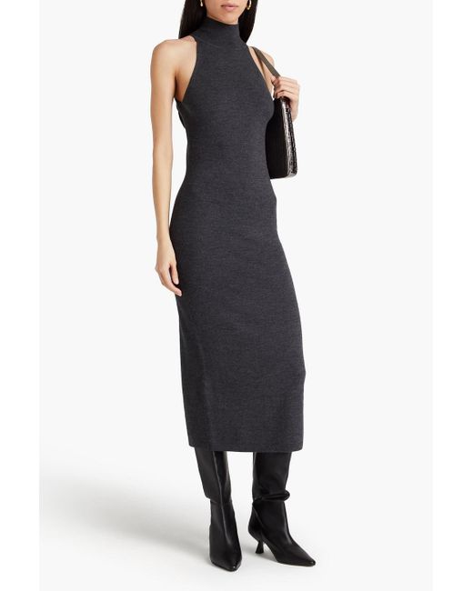 Totême  Blue Wool-blend Halterneck Midi Dress