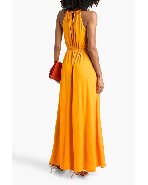 Proenza Schouler Orange Lenny Belted Jersey Maxi Dress