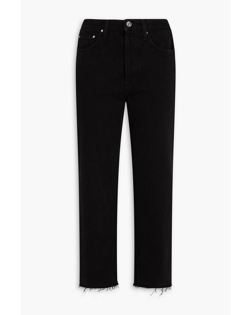 Totême  Black Cropped High-rise Straight-leg Jeans