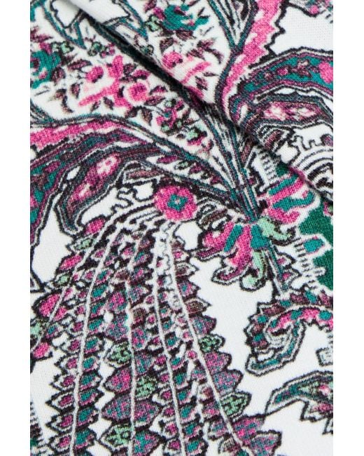 Isabel Marant Gray Minikleid "sibara" aus baumwoll-jersey mit paisley-print