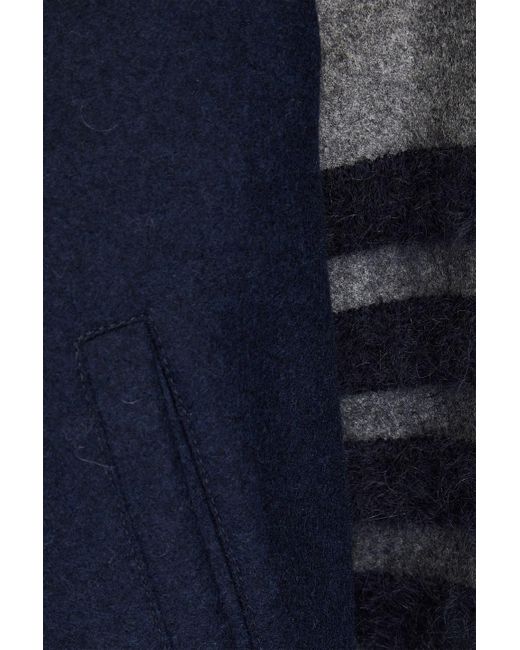 Thom Browne Blue Two-tone Wool-felt Bomber Jacket for men