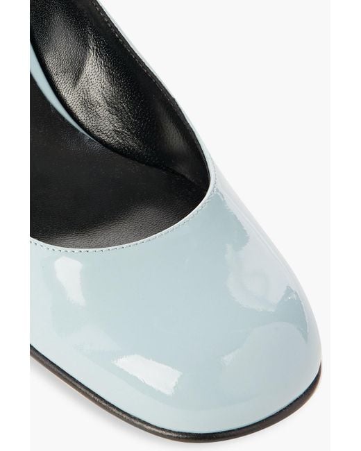Sergio Rossi Blue Patent-leather Mary Jane Pumps