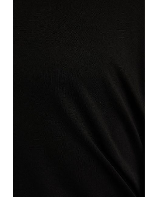 Ba&sh Black Cutout Satin-jersey Blouse