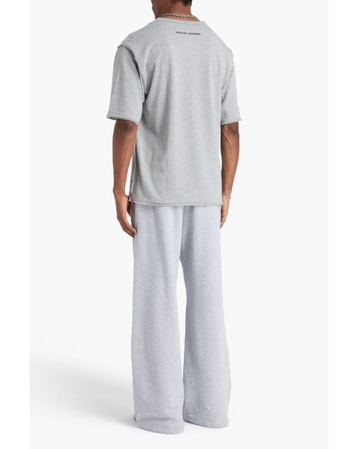Dolce & Gabbana T-shirt aus baumwoll-jersey mit print in Gray für Herren