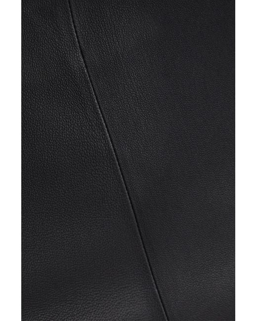 By Malene Birger Black Florentina Cropped Stretch-leather Slim-leg Pants