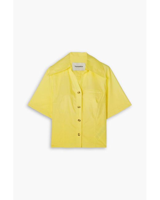 Nanushka Yellow Yusra Cotton-poplin Shirt