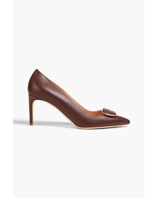 Rupert Sanderson Brown New Nada Embellished Leather Pumps