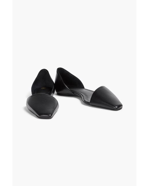 Totême Black Leather Flats