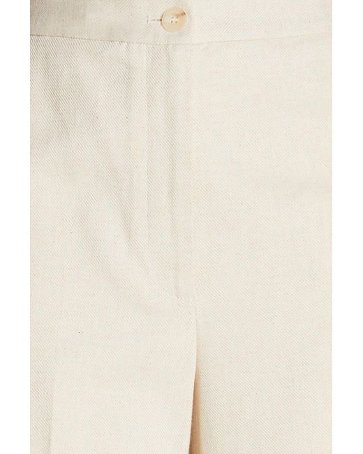 Claudie Pierlot Natural Hose mit geradem bein aus twill aus einer baumwoll-leinenmischung