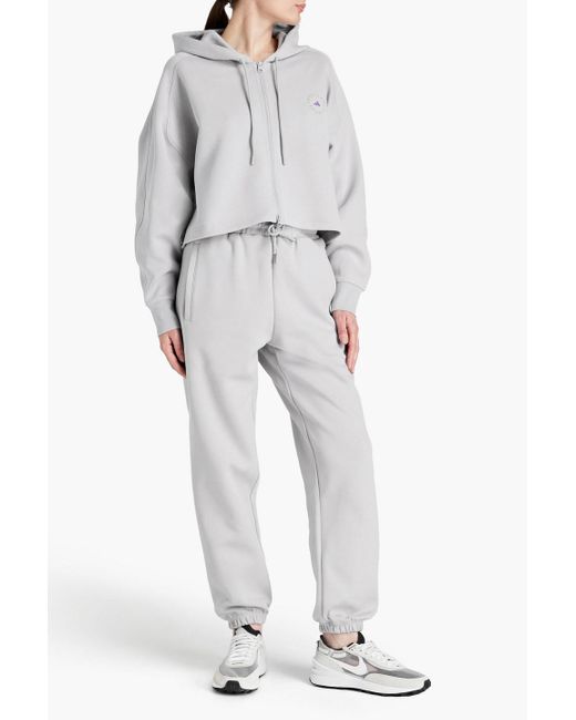 Adidas By Stella McCartney Gray Stretch-cotton Jersey Track Pants