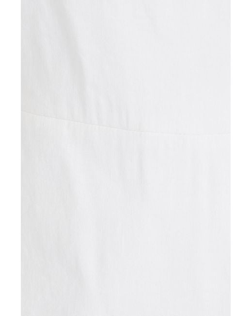 Theory White Ballerina Linen-blend Mini Dress