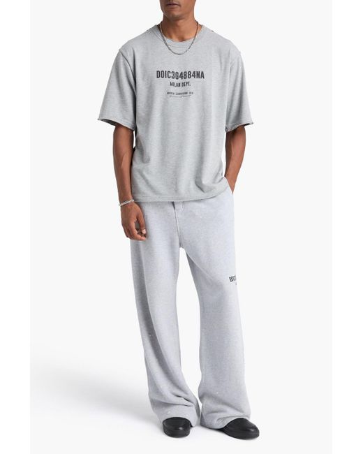 Dolce & Gabbana T-shirt aus baumwoll-jersey mit print in Gray für Herren