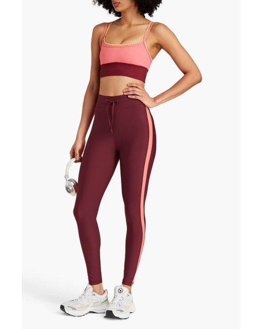 The Upside Sirena Striped Stretch leggings in Red