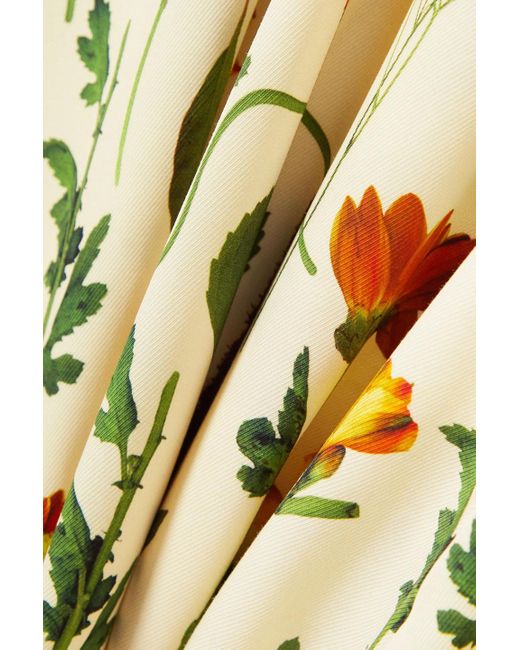 Agua Bendita Metallic Sur Primavera Floral-print Silk-twill Mini Dress