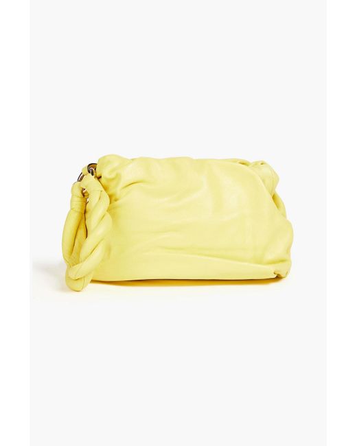 Red(v) Yellow Gathered Leather Clutch