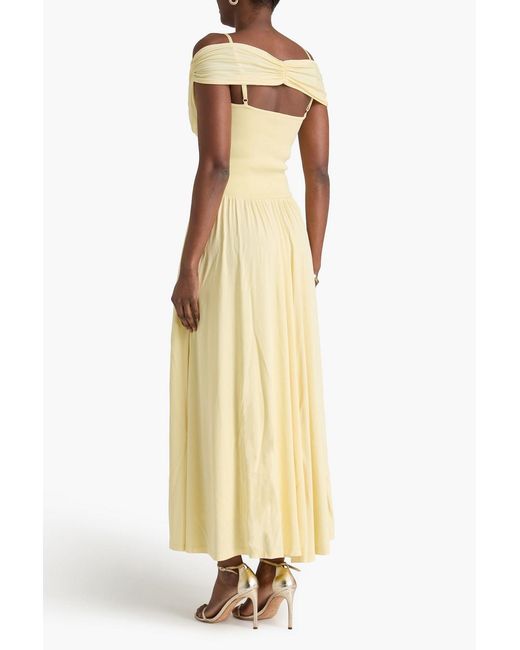 Jonathan Simkhai Metallic Amarantha Off-The-Shoulder Stretch-Jersey And Stretch-Knit Maxi Dress
