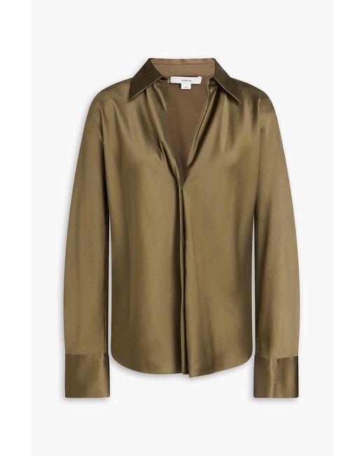 Vince Green Silk-satin Crepe Shirt
